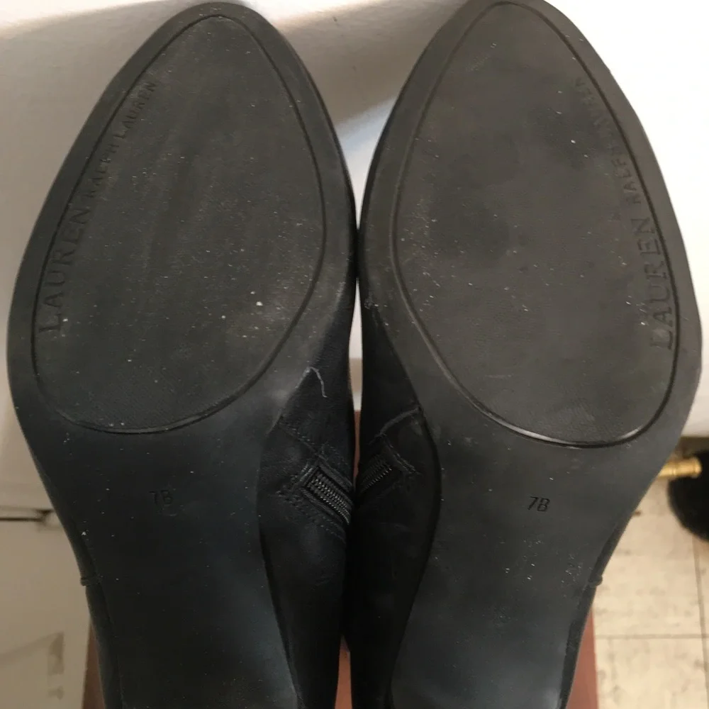 Lauren Ralph Lauren Knee Leather Boots Size 7B - Picture 6 of 15